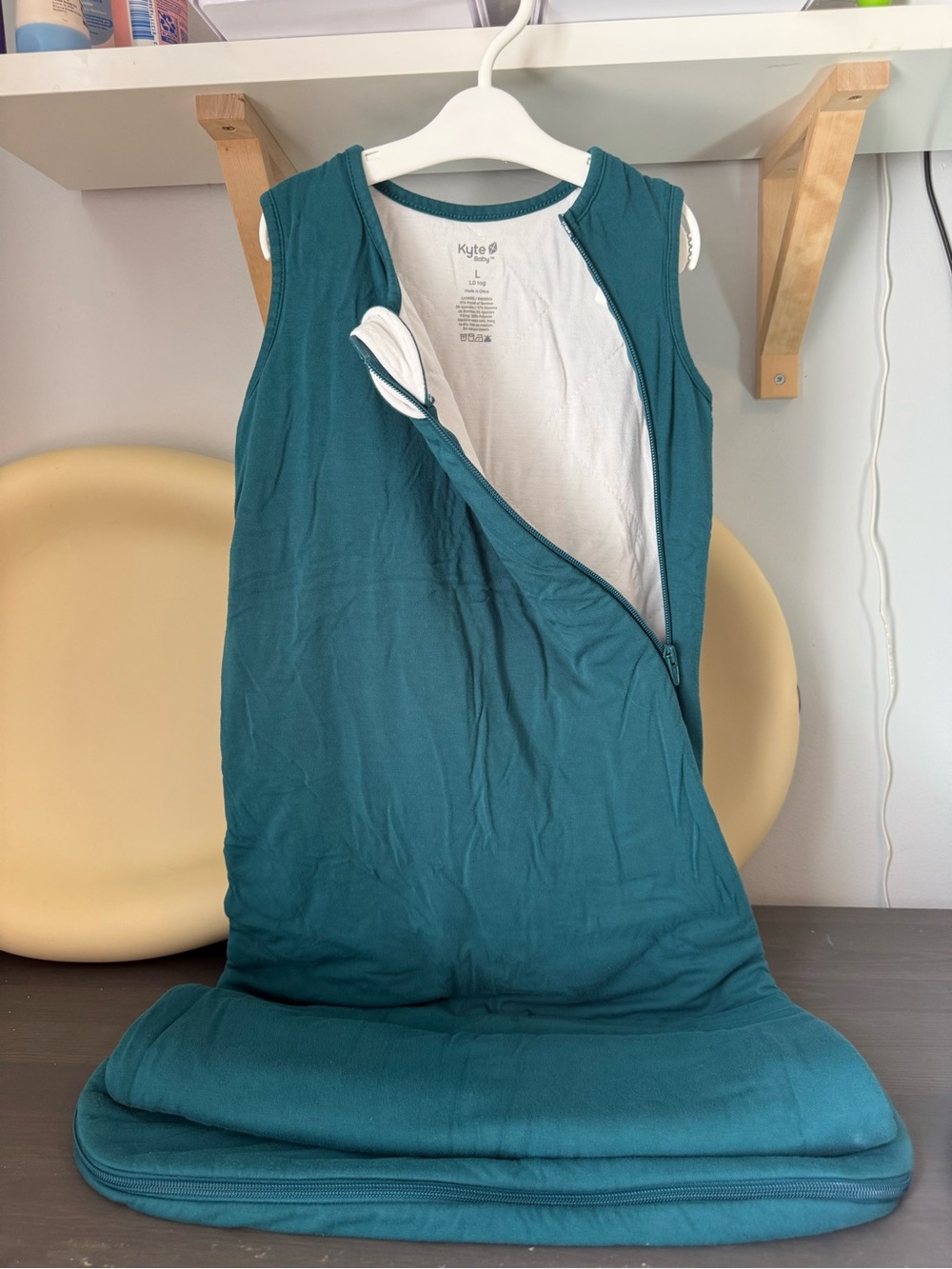 Kyte BABY Teal Zippered Kids Sleep Sack, 1.0 TOG, 6-12mo/LG